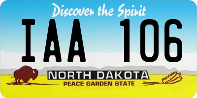 ND license plate IAA106