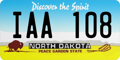 ND license plate IAA108