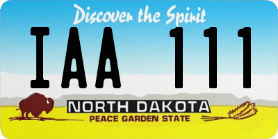 ND license plate IAA111