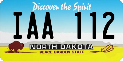 ND license plate IAA112