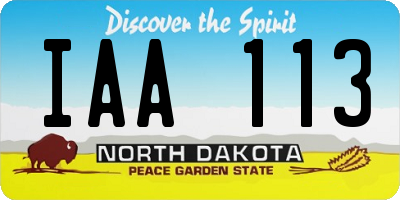 ND license plate IAA113