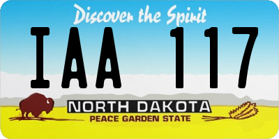 ND license plate IAA117
