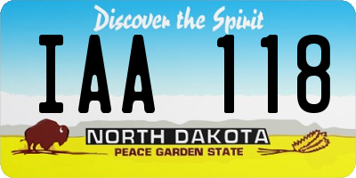 ND license plate IAA118