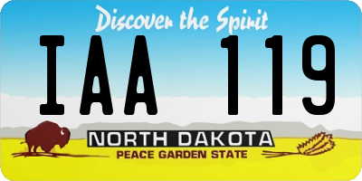 ND license plate IAA119