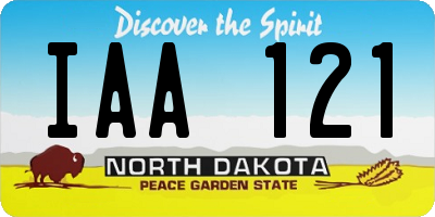 ND license plate IAA121