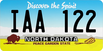 ND license plate IAA122