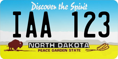 ND license plate IAA123