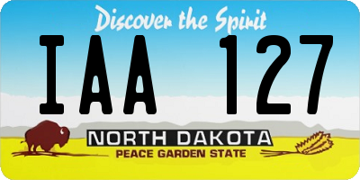 ND license plate IAA127