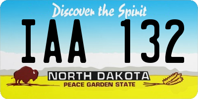 ND license plate IAA132