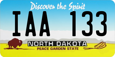ND license plate IAA133