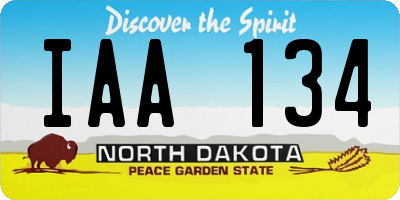 ND license plate IAA134
