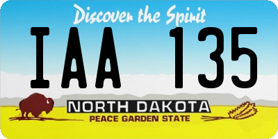 ND license plate IAA135