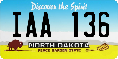ND license plate IAA136