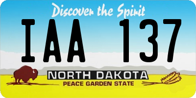 ND license plate IAA137