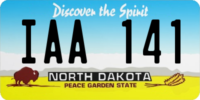 ND license plate IAA141