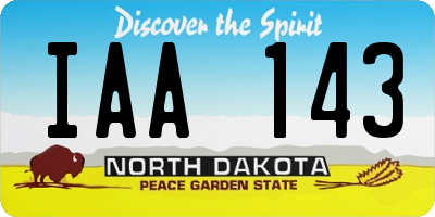 ND license plate IAA143