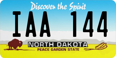 ND license plate IAA144