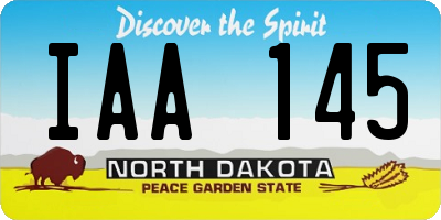 ND license plate IAA145