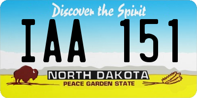 ND license plate IAA151
