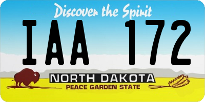 ND license plate IAA172