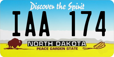 ND license plate IAA174