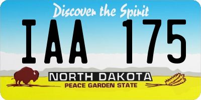ND license plate IAA175