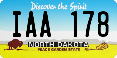 ND license plate IAA178