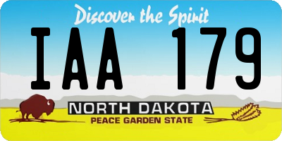 ND license plate IAA179
