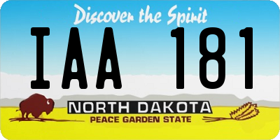 ND license plate IAA181