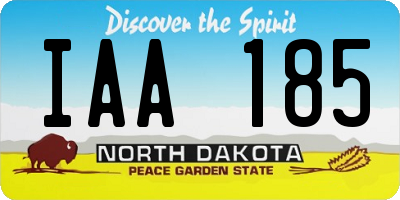ND license plate IAA185