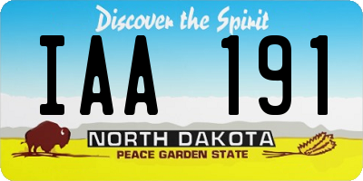ND license plate IAA191