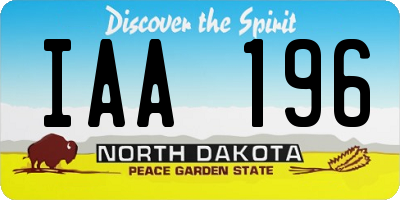 ND license plate IAA196