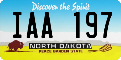 ND license plate IAA197