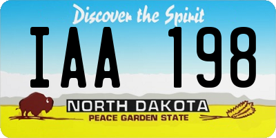 ND license plate IAA198