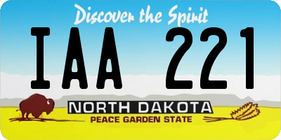 ND license plate IAA221