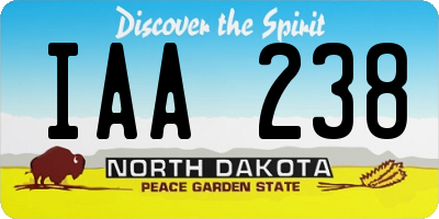 ND license plate IAA238