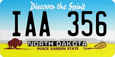 ND license plate IAA356