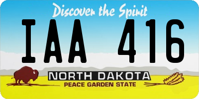 ND license plate IAA416