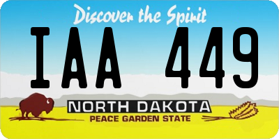 ND license plate IAA449