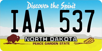 ND license plate IAA537