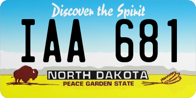 ND license plate IAA681
