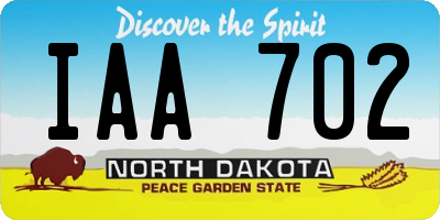 ND license plate IAA702