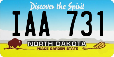 ND license plate IAA731