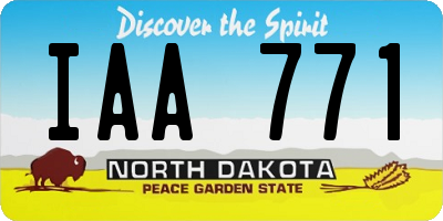 ND license plate IAA771