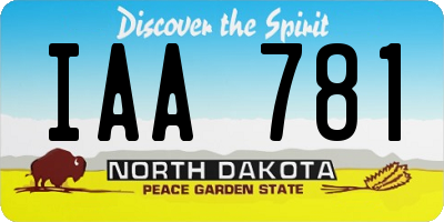 ND license plate IAA781