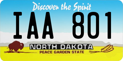 ND license plate IAA801