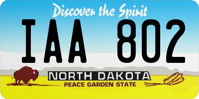 ND license plate IAA802