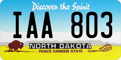 ND license plate IAA803