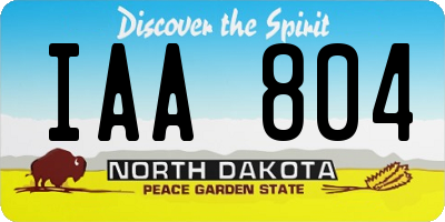 ND license plate IAA804