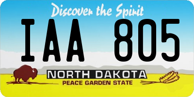 ND license plate IAA805